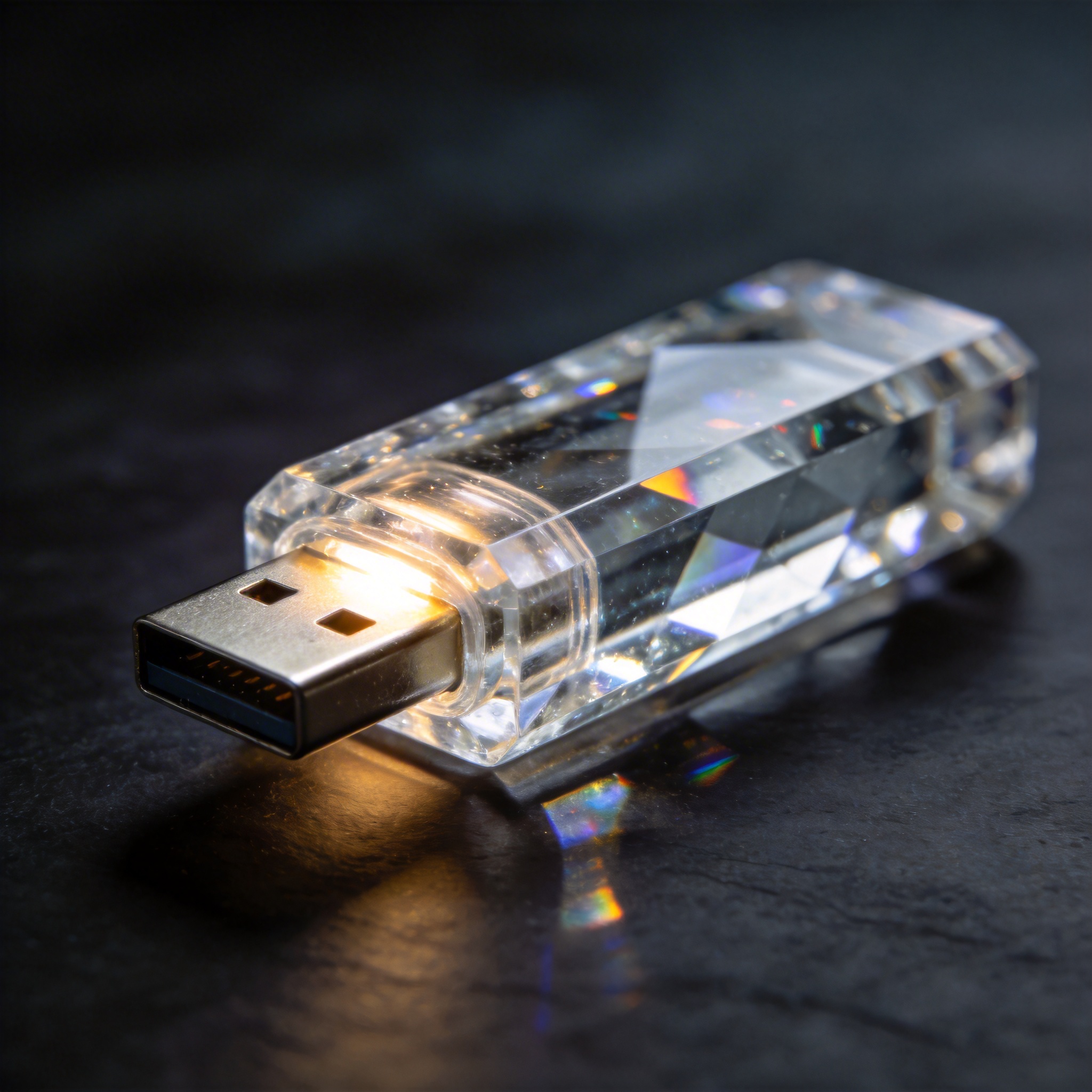 Crystal USB flash drive transparent