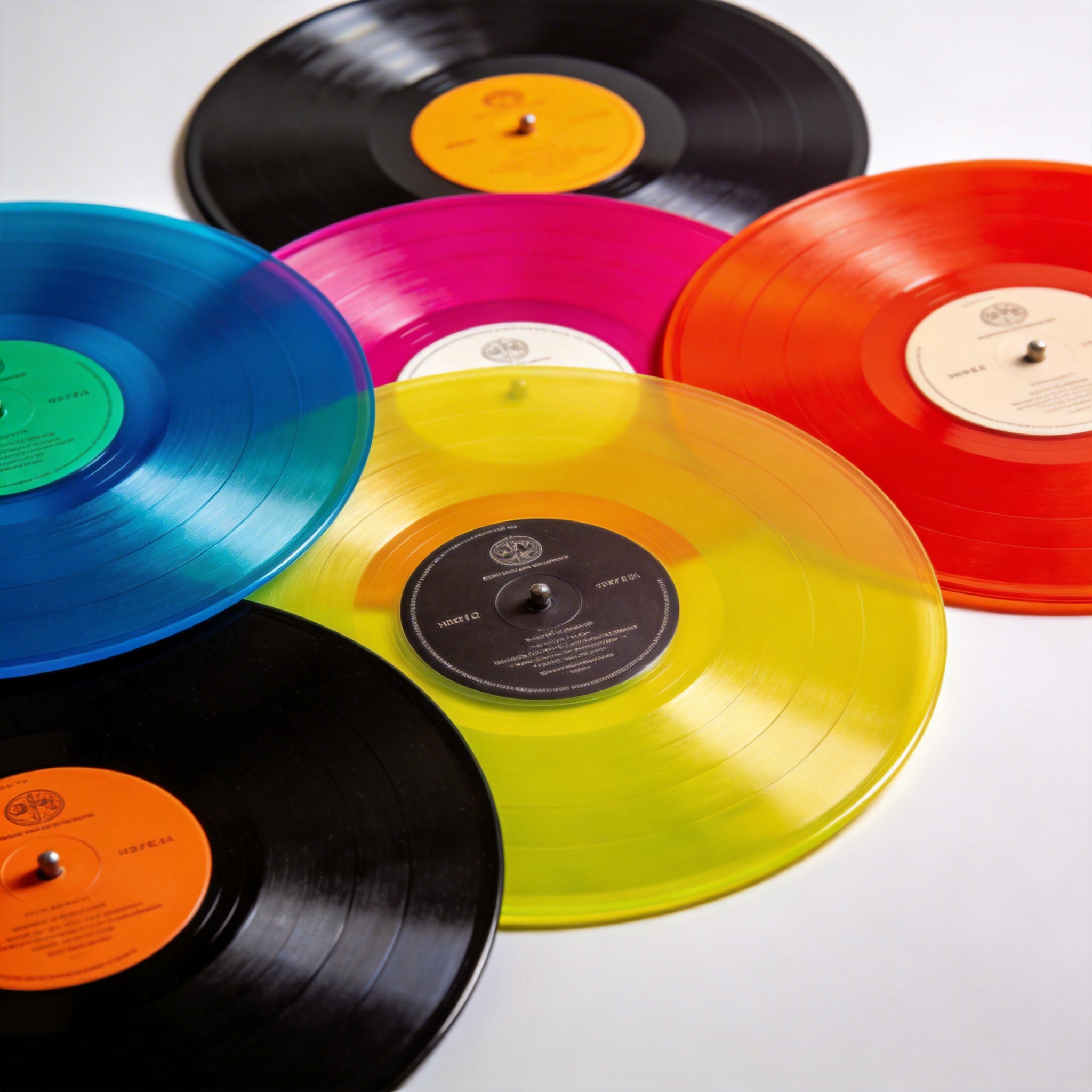 Color vinyl record with vibrant color