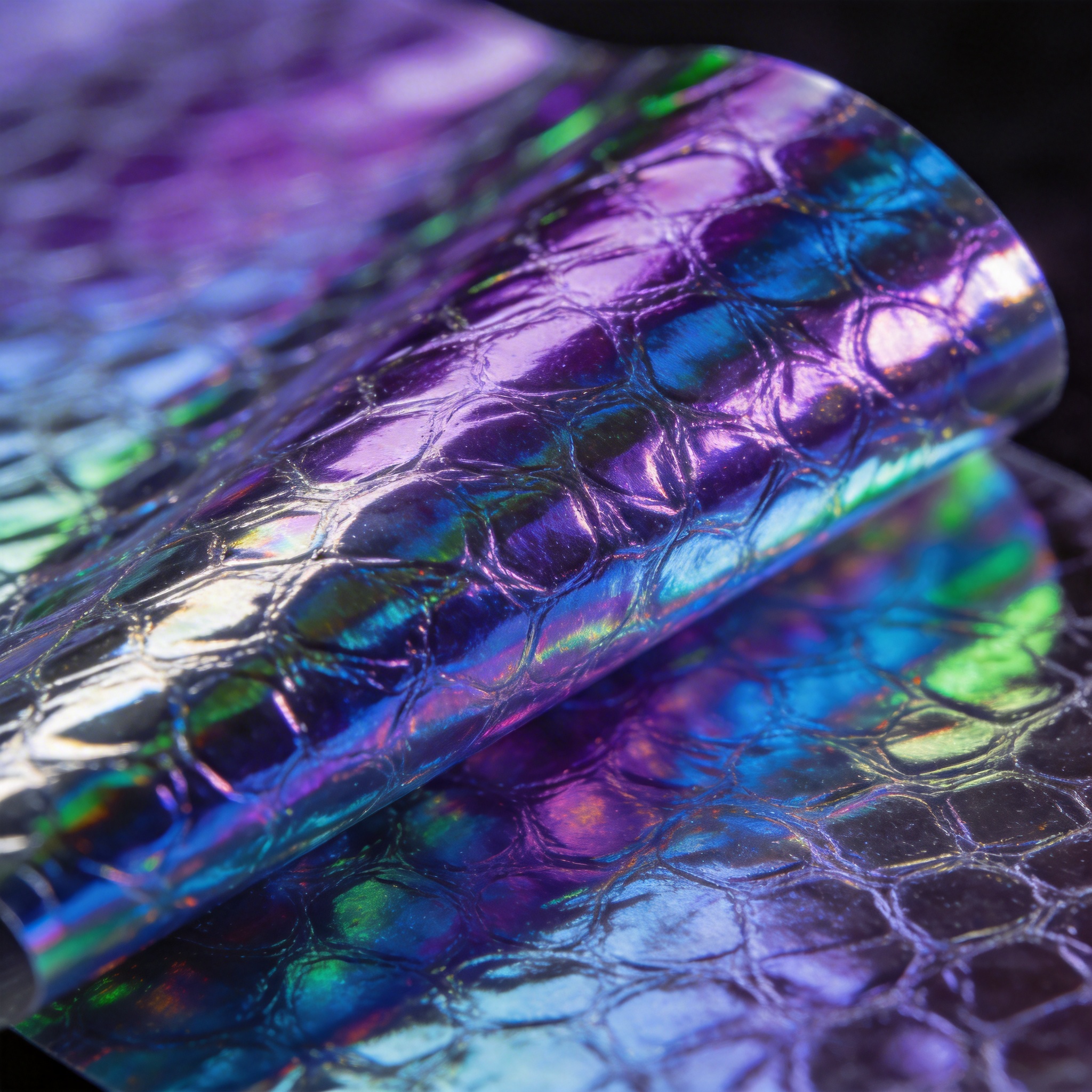 Holographic vinyl close up detail