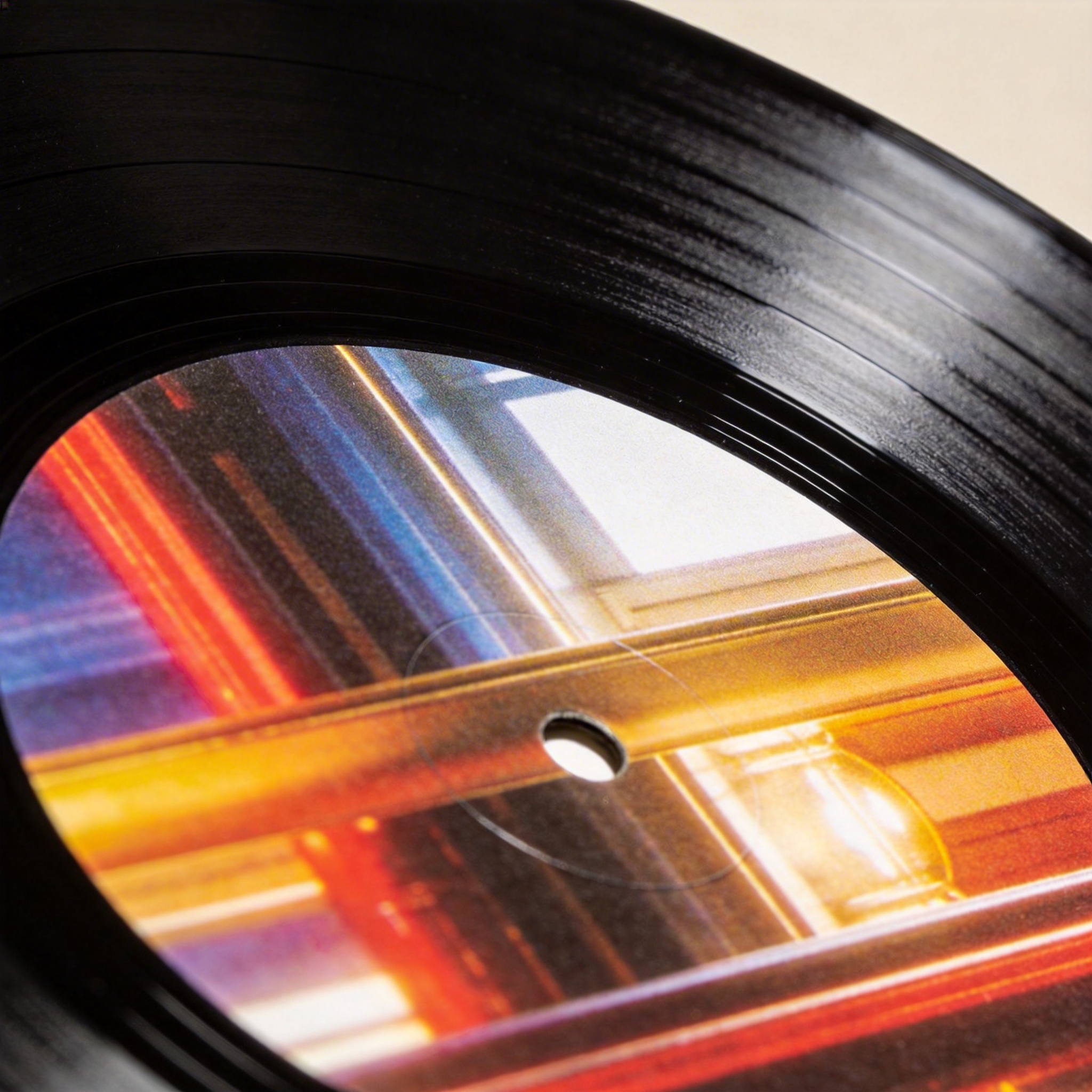 Picture disc vinyl record with printed image on surface